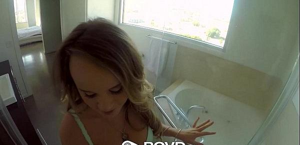  Alexis Adams puts on a show behind the shower glass - POVD
